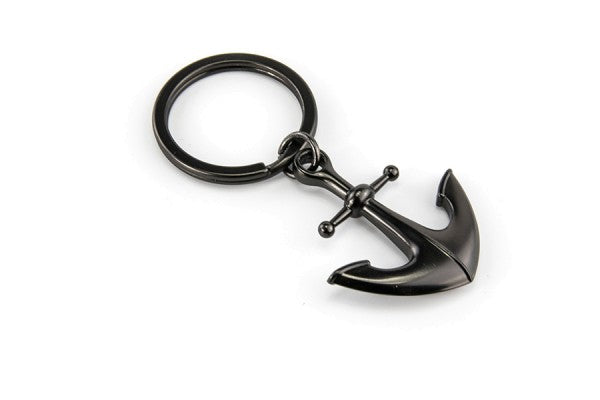 TROIKA Schlüsselanhänger Anker – Metall, Schwarz, 40 × 70 mm