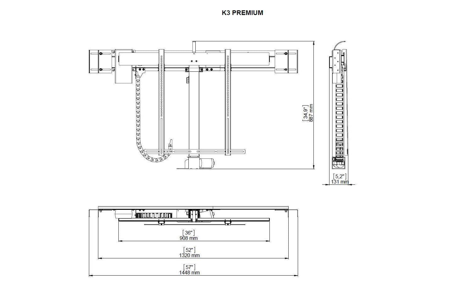 DSS TV Lift Premium 3 – Displayständer, motorisiert, bis 57", VESA 900×670, bis 70 kg, schwarz