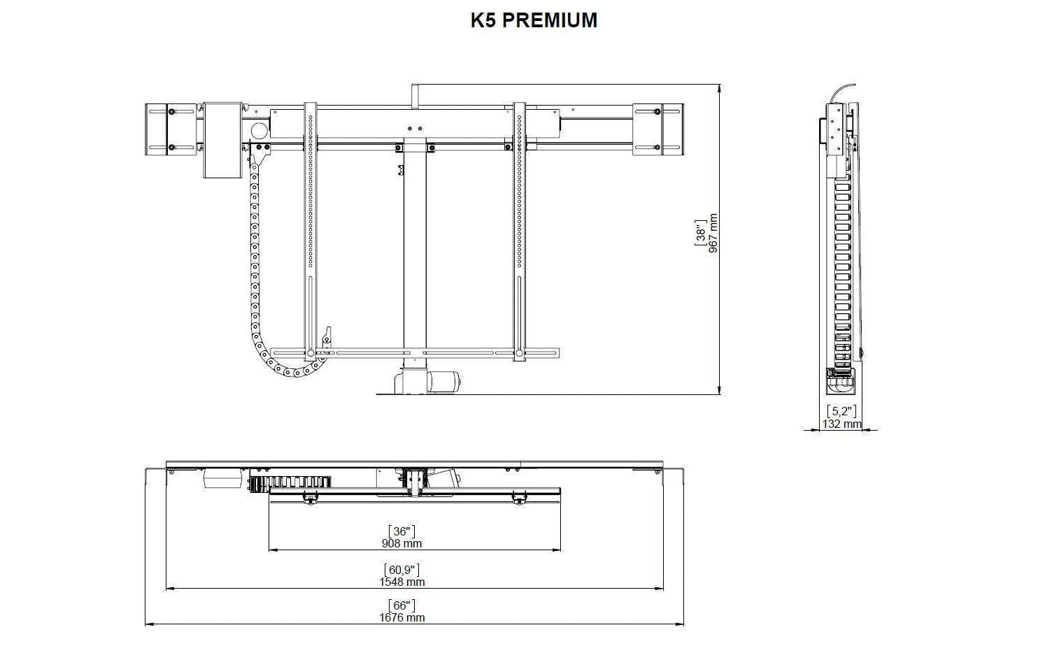 DSS Premium 5 – Motorisierter Displayständer, bis 66", VESA 900×740, bis 70 kg, schwarz