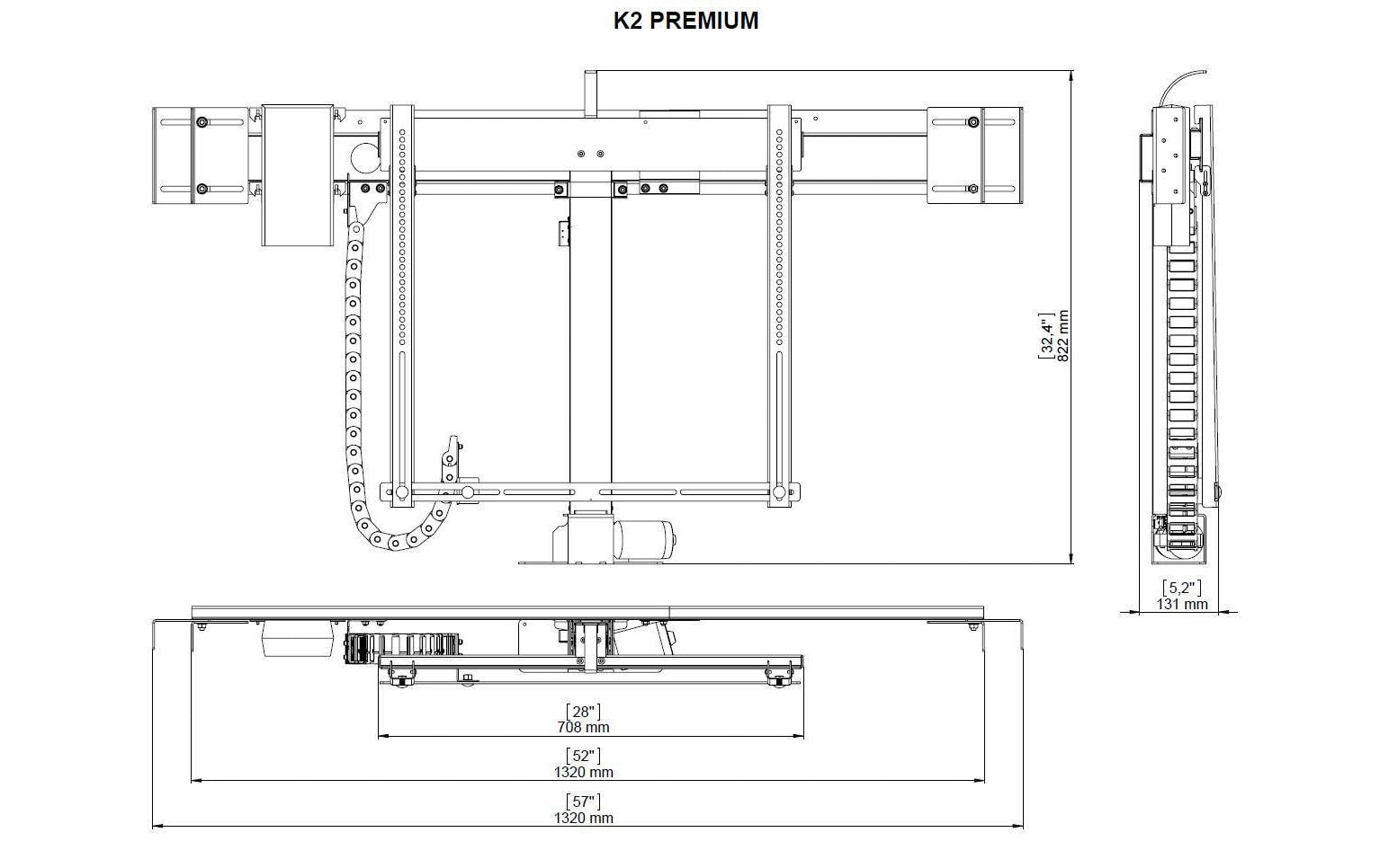 DSS TV Lift Premium 0515 – Wandhalterung, bis 57", VESA 700×600, bis 50 kg, motorisiert, schwarz