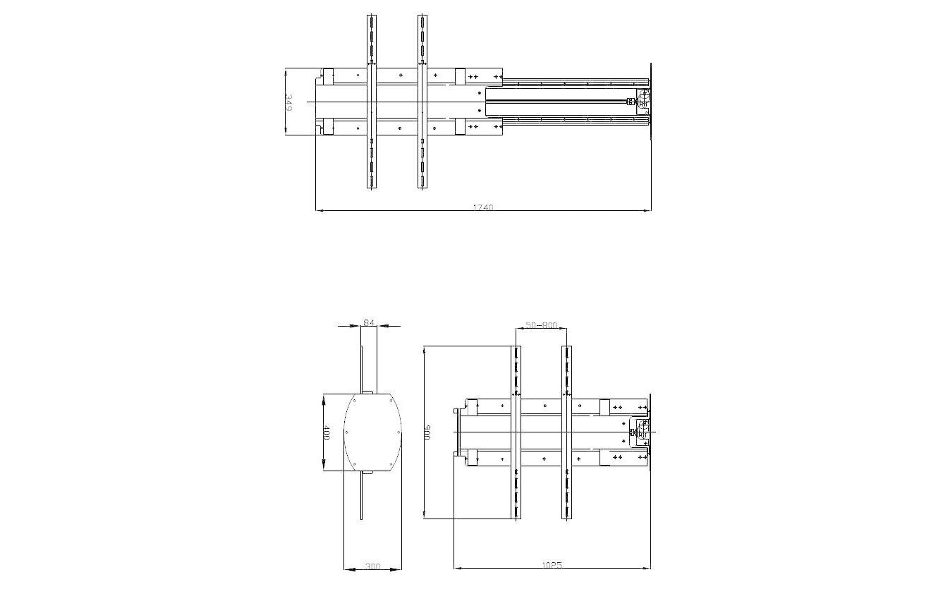 DSS 0546 – Wandhalterung, bis 84", bis 70 kg, motorisiert, schwarz