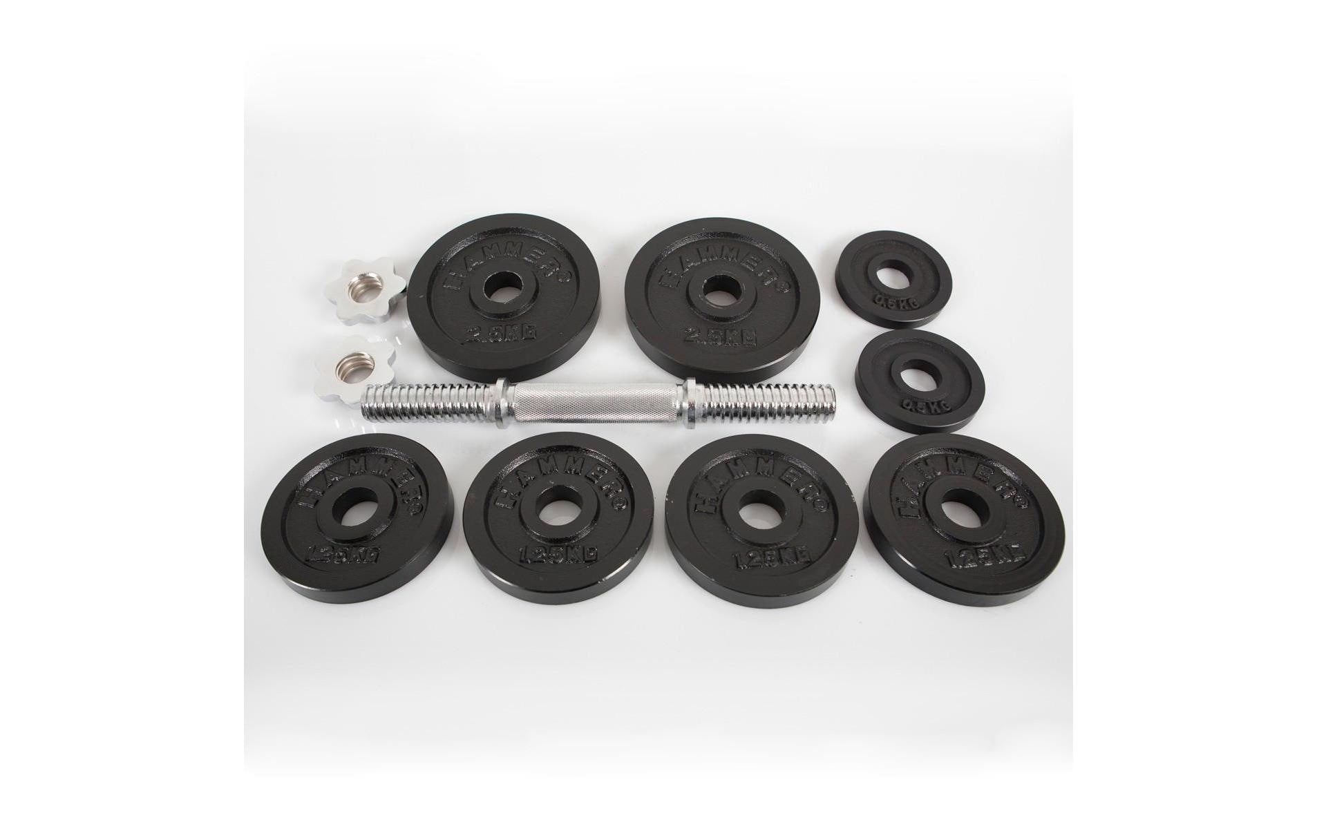 Hammer Kurzhantel-Set, 15 kg, Schwarz, Eisen/Gusseisen – 6-teiliges Set