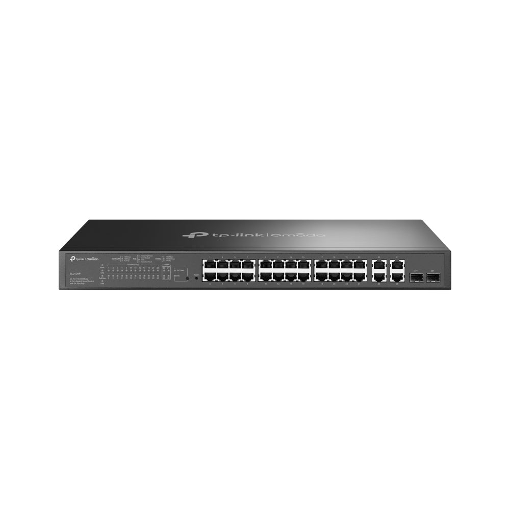 TP-Link SL2428P – Managed Switch – 24×GbE, 2×SFP, L2, PoE+ 250 W, 1U
