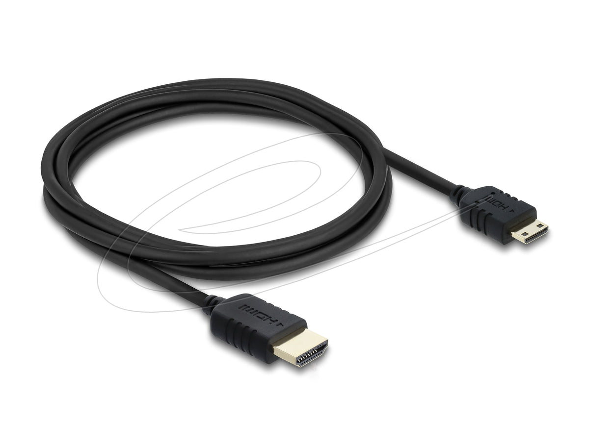 DeLOCK Mini-HDMI auf HDMI Kabel HDMI 2.1 8K 60 Hz – 2 m – HDR, ARC