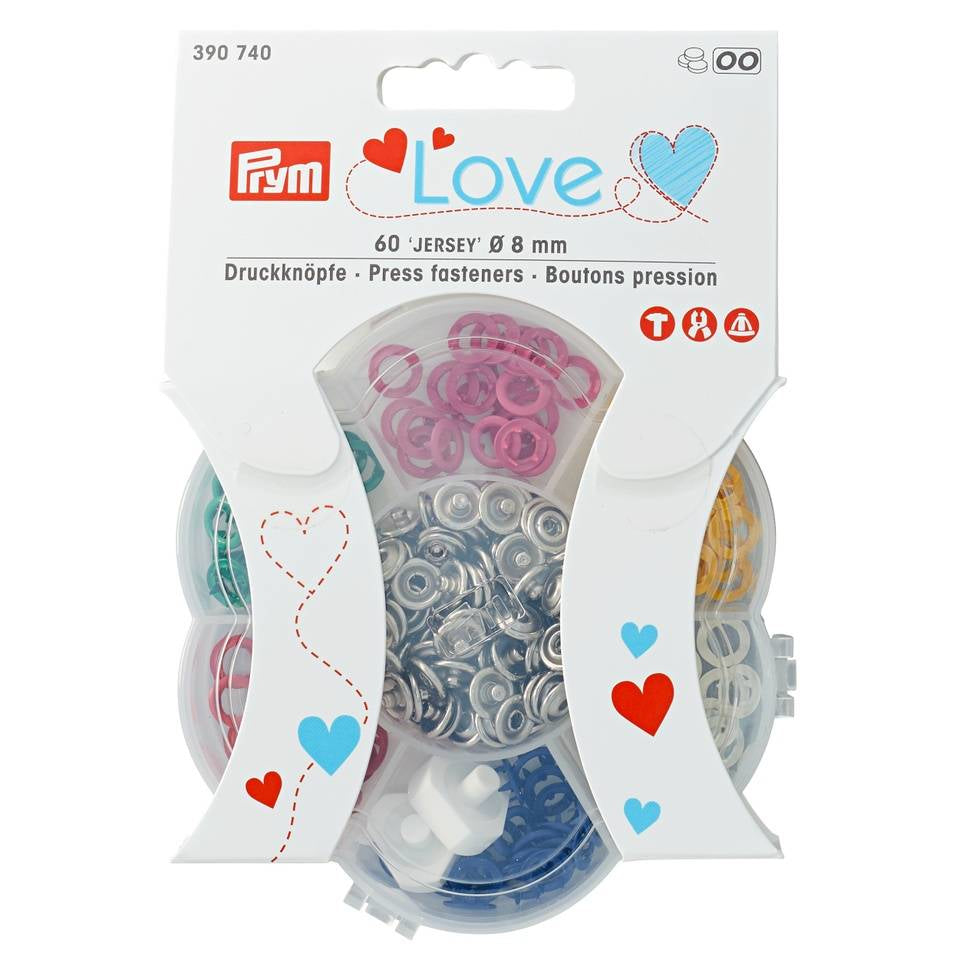 Prym Knöpfe Ø 8 mm – Messing, mehrfarbig, 60 Stück
