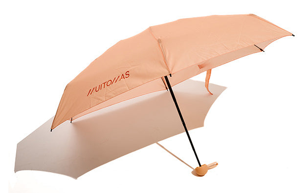 Muitomas Taschenschirm – L 17,5 cm – Pfirsich – mit Hülle, Soft-Touch-Griff