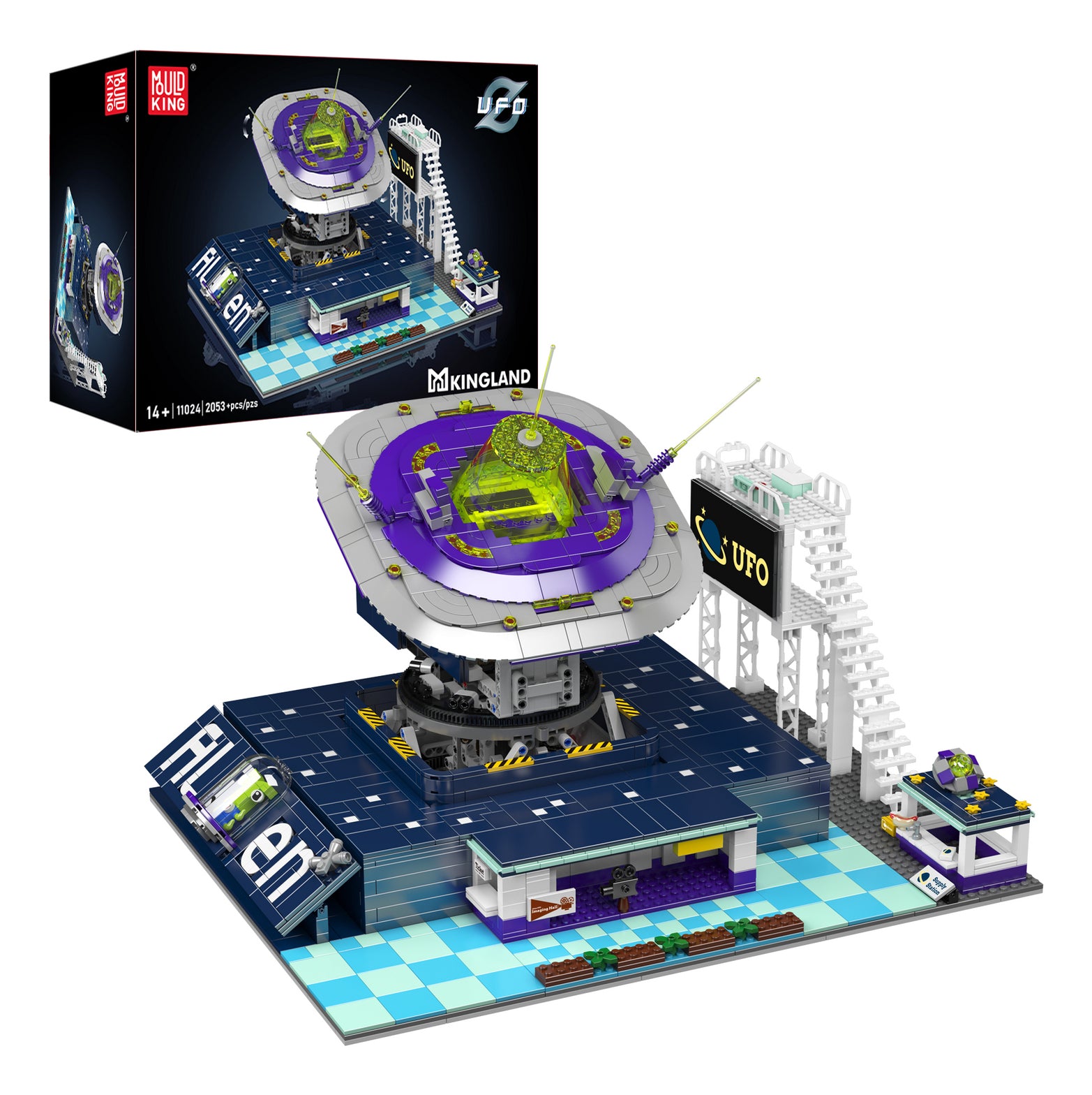 Mould King 3D Puzzle Alien UFO Startplattform – 2053 Teile – 49,1 × 42,4 × 35,2 cm – ab 14 Jahren