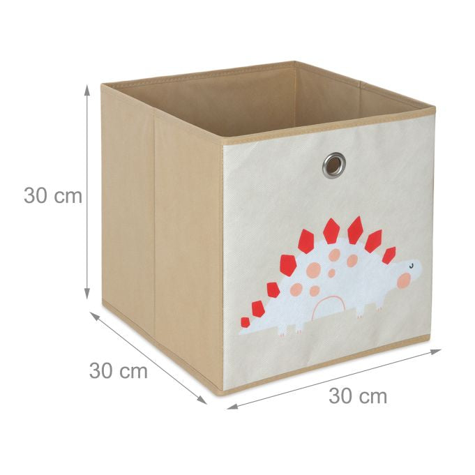 Relaxdays Aufbewahrungsbox (ohne Deckel) – Grau/Grün/Beige – 4-teiliges Set – 300 × 300 × 300 mm
