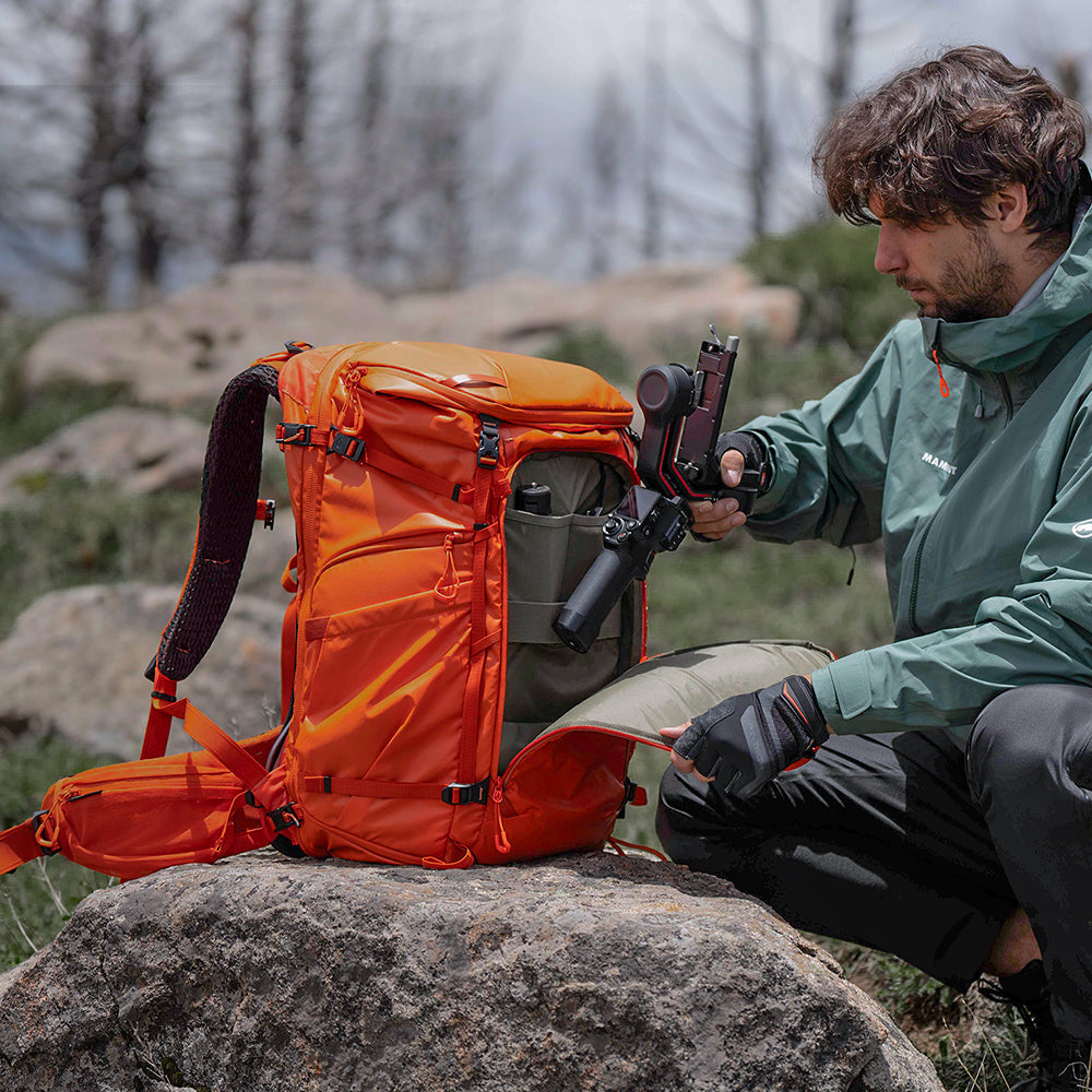 PGYTECH Kamerarucksack OnePro Flex – 40 L, mit Regenhülle, Cordura – Sunset Orange, 330 × 540 × 260 mm