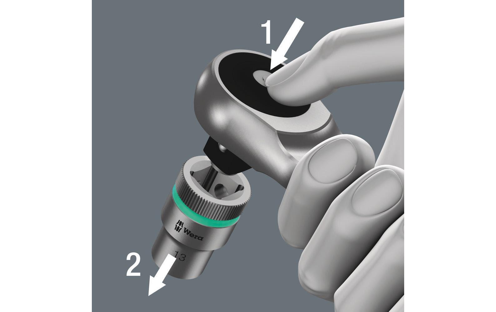 Wera Steckschlüssel-Set Zyklop Metal-Knarrensatz – Antrieb 3/8" – 8100 SB 7