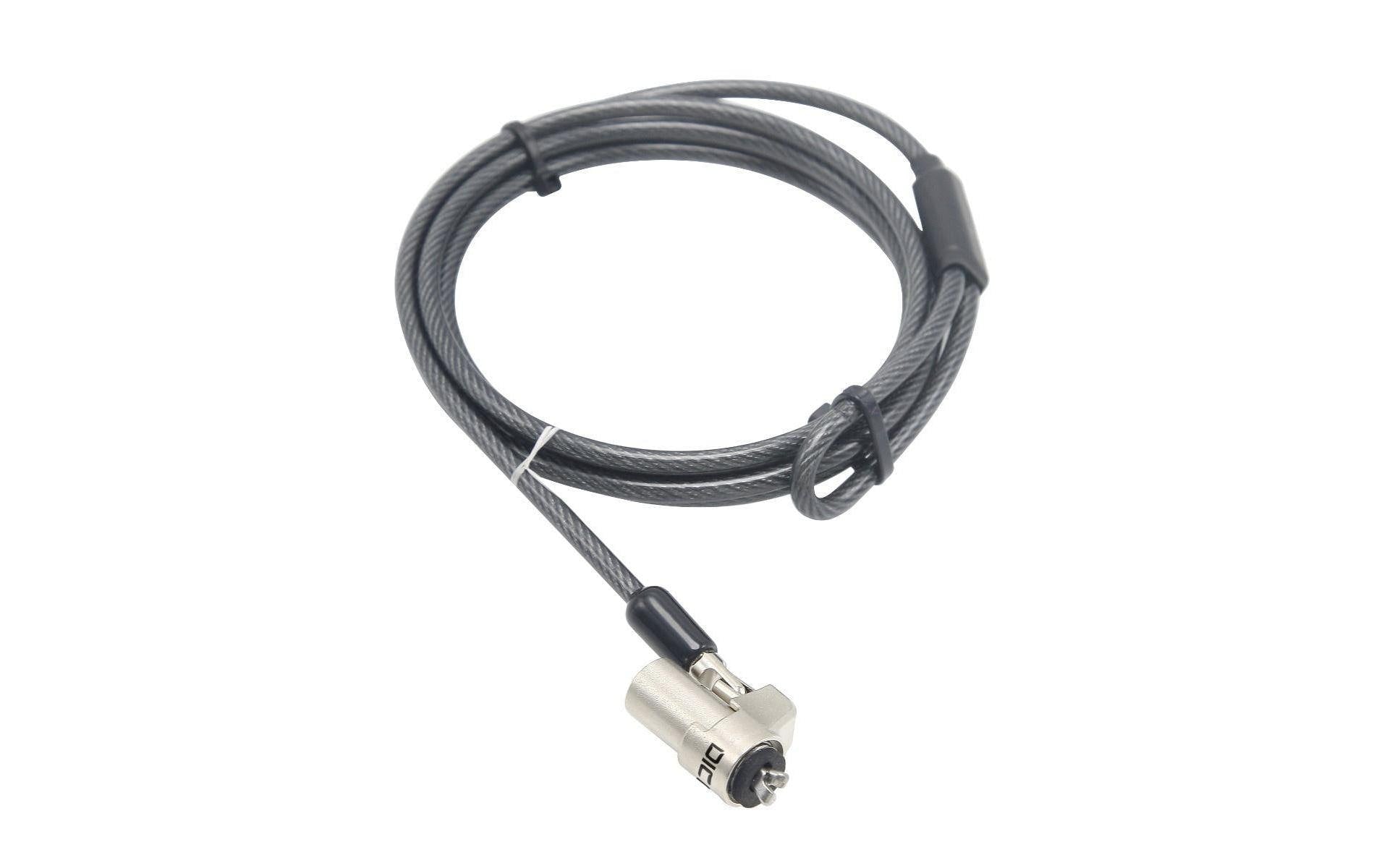 DICOTA Kabelschloss für Laptop – 2 m, 4,4 mm, Stahl, mit Schlüssel – Schwarz