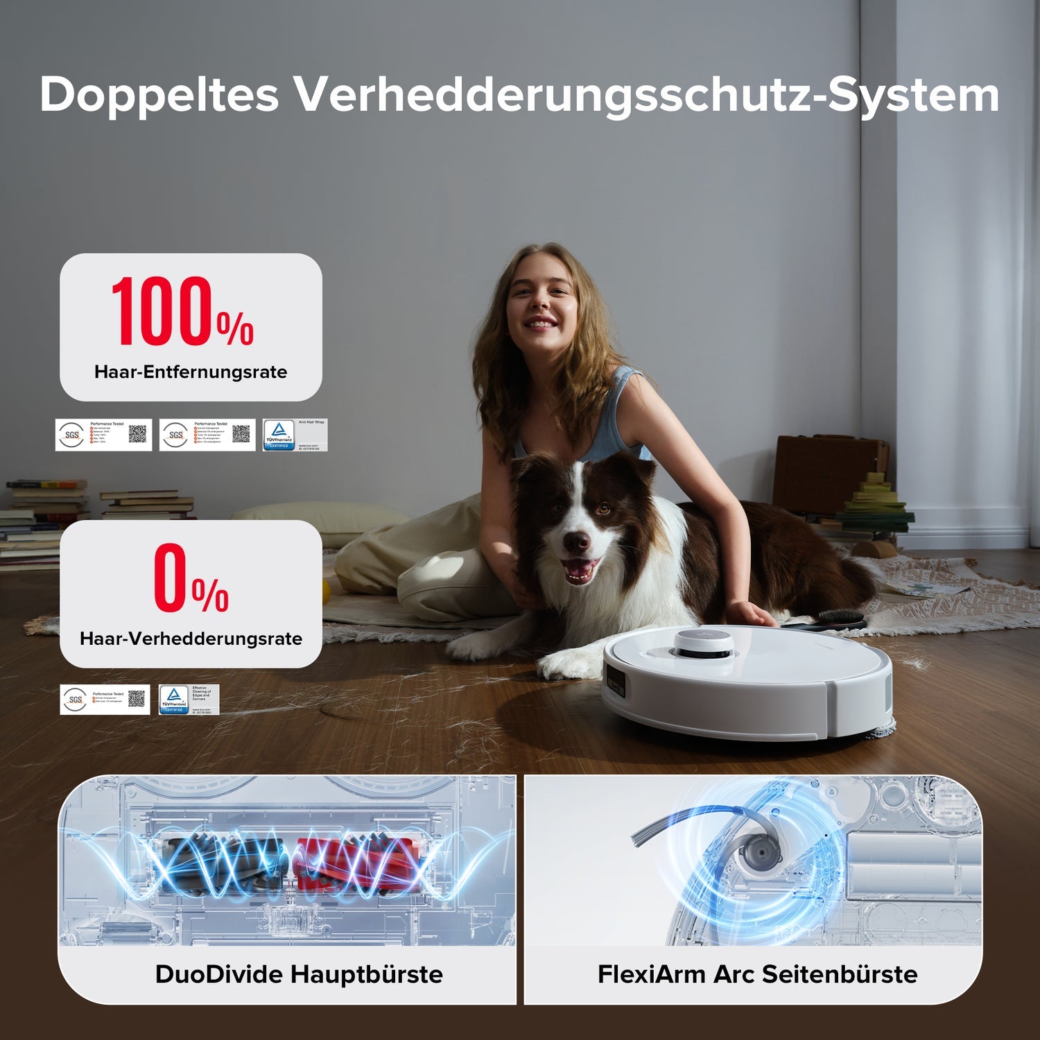 Roborock Saugroboter Qrevo Curv 5A1 – Max. Laufzeit 190 min, 2,7 l, Akkubetrieb, 34,7 × 35,2 × 10,3 cm