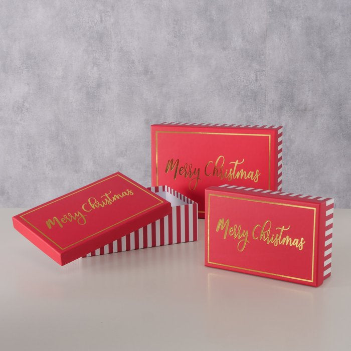 Boltze Geschenkbox – Papier – Rot, Weiss – 3 Stk.