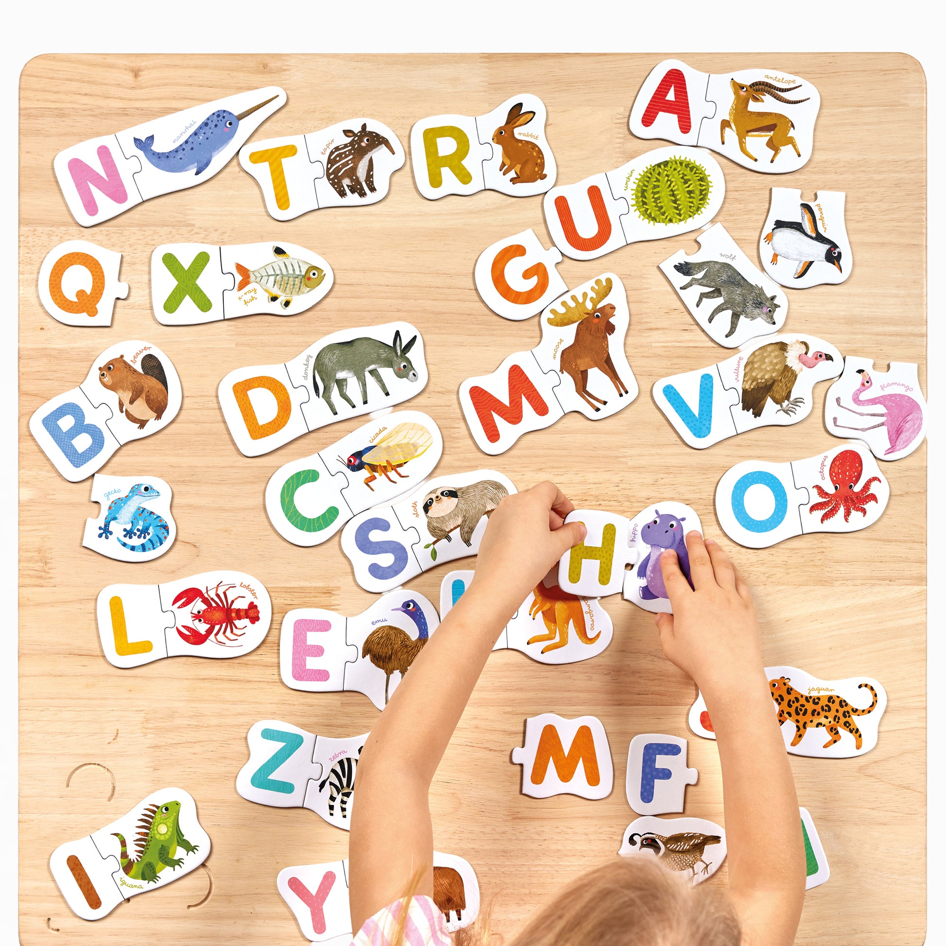 Banana Panda Puzzlespiel – Puzzle Pärchen Buchstaben, 52 Teile, ab 3 Jahren, Englisch