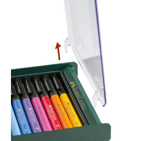 Faber-Castell PITT artist pen Pinselstift – Pinselspitze, pigmentiert, wasserfest, 12 Farben
