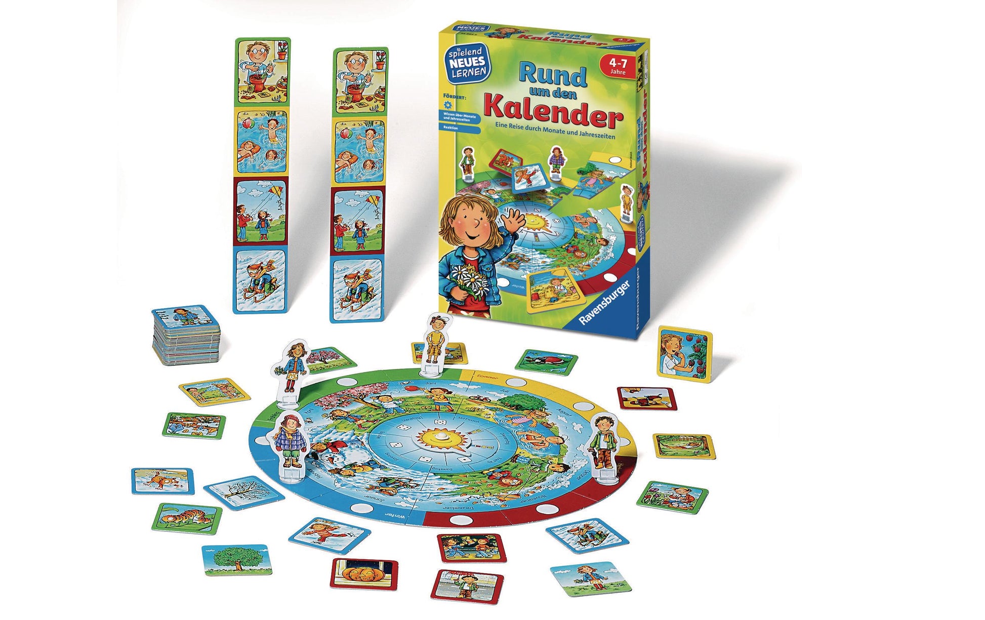 Ravensburger Lernspiel – Rund um den Kalender, Familienspiel, 2–4 Spieler, ab 4 Jahren, Deutsch