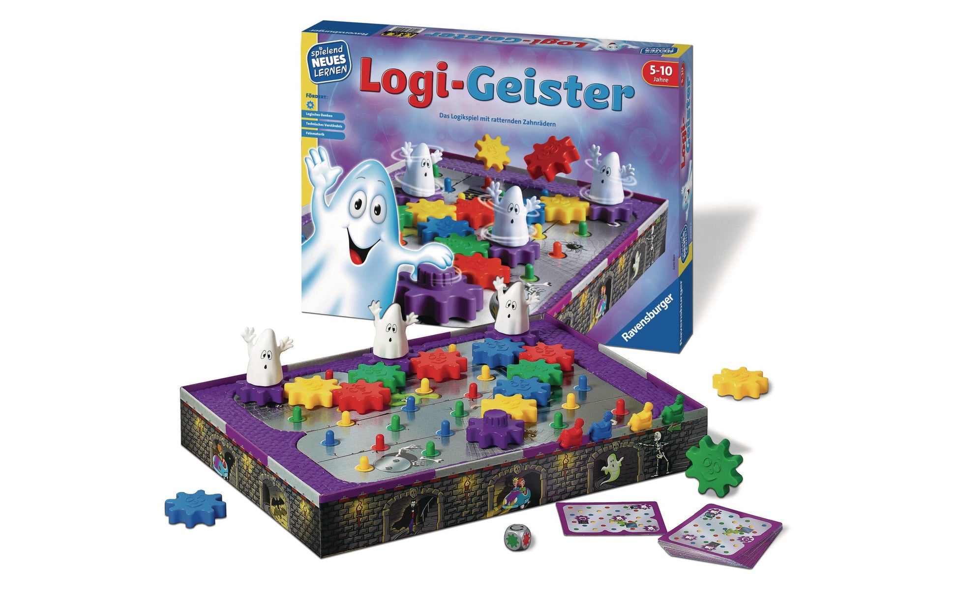 Ravensburger Lernspiel – Logi-Geister, Familienspiel, 2–4 Spieler, ab 5 Jahren, Deutsch