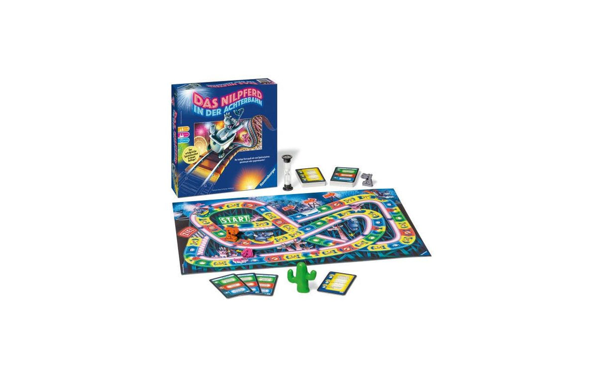 Ravensburger Nilpferd in der Achterbahn – Partyspiel, 3–12 Spieler, ab 10 J., 60 min, DE