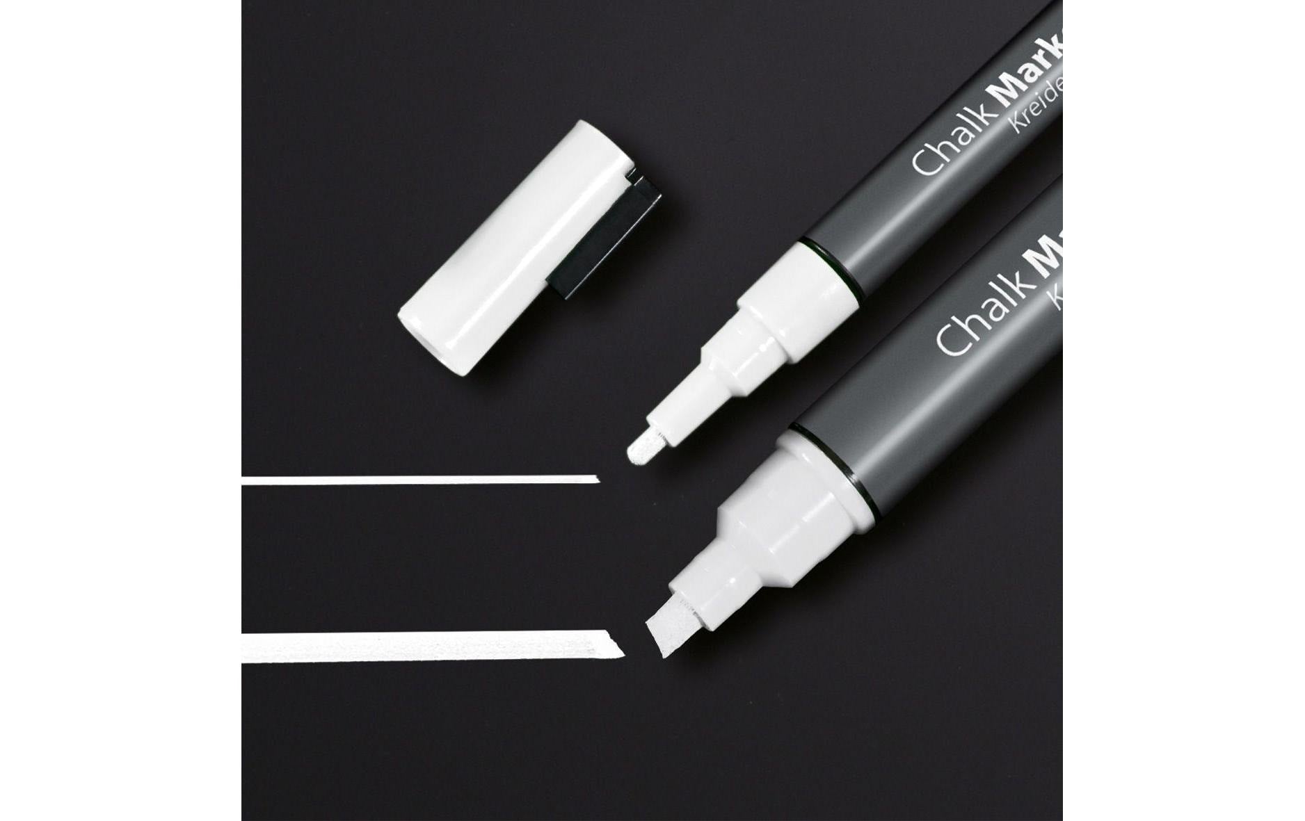 Sigel BA176 Kreidemarker – Rund/Keil 1–5 mm – 2er-Set, Weiss