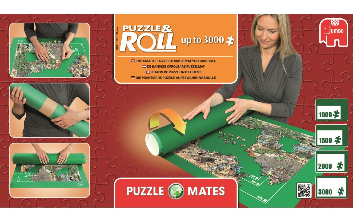 Jumbo Puzzlemappe – für Puzzles 1'000–3'000 Teile – ab 12 J. – grün