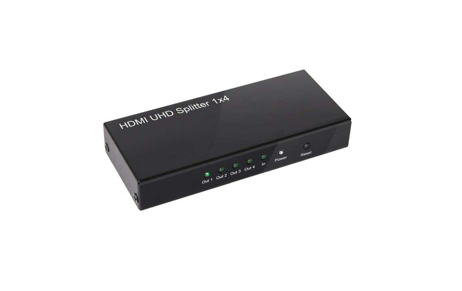 CLUB3D Club 3D – HDMI-Splitter – 4K UHD, HDMI 2.0, 4 Anschlüsse – Schwarz, Metall