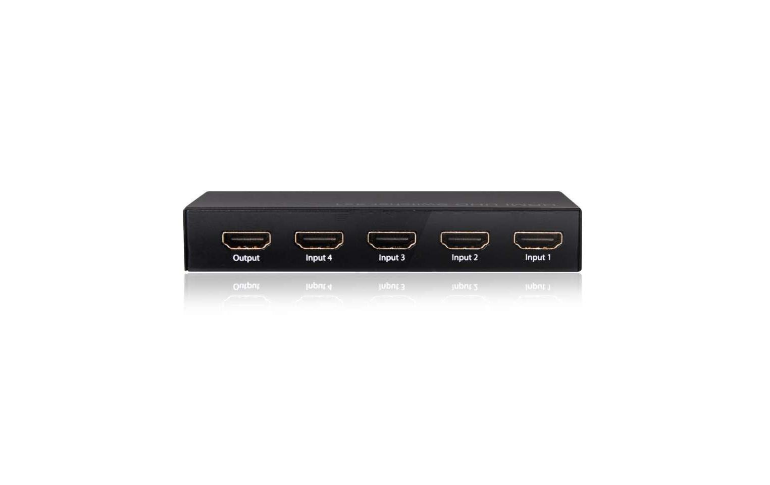 CLUB3D Club 3D – HDMI-Switchbox – 4K UHD, HDMI 2.0a, 4 Eingänge, 1 Ausgang, Fernbedienung – Schwarz, Metall
