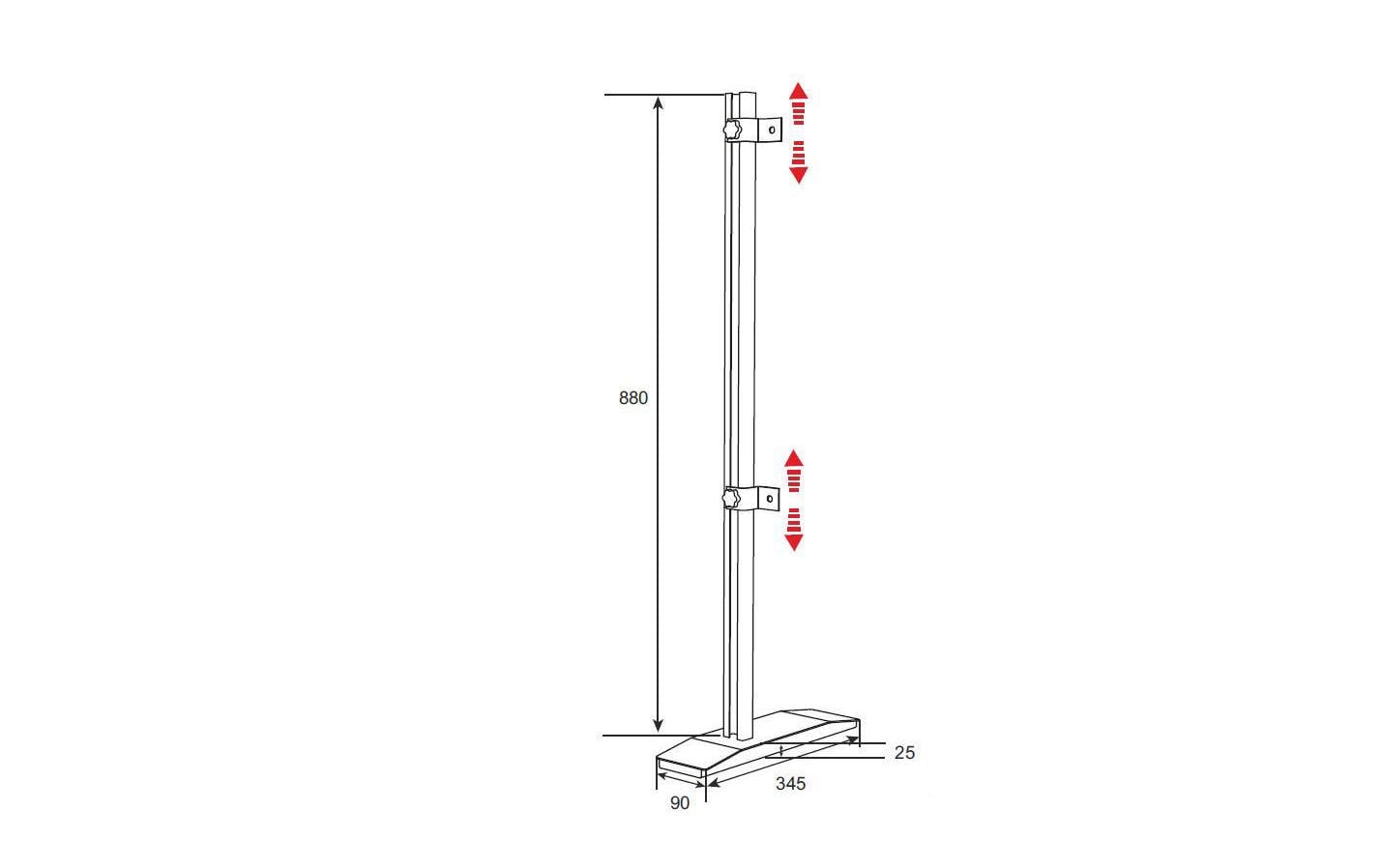Audioraq Wandhalterung, bis 80", VESA 600×600, bis 50 kg, höhenverstellbar, schwarz