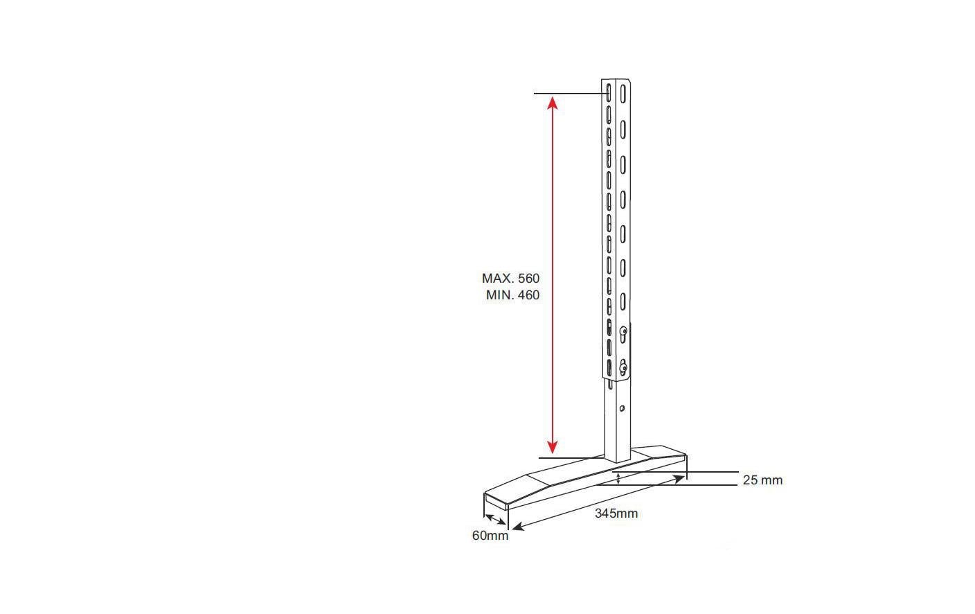 Audioraq Tischhalterung, Dual, Standfuss, bis 55", 55 kg, höhenverstellbar, schwarz