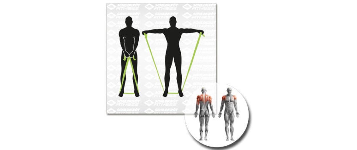 Schildkröt Fitness Fitnessbänder – Leicht, Mittel – 200 × 15 cm – Grün, Grau – 2 Stk.