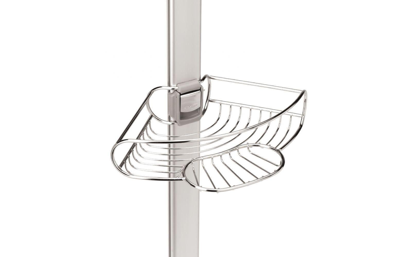 simplehuman Seifenhalter (Wand) – Aluminium/Edelstahl, Klemmen (spannbar), 182,9–274,3 cm, 3 Ablagen