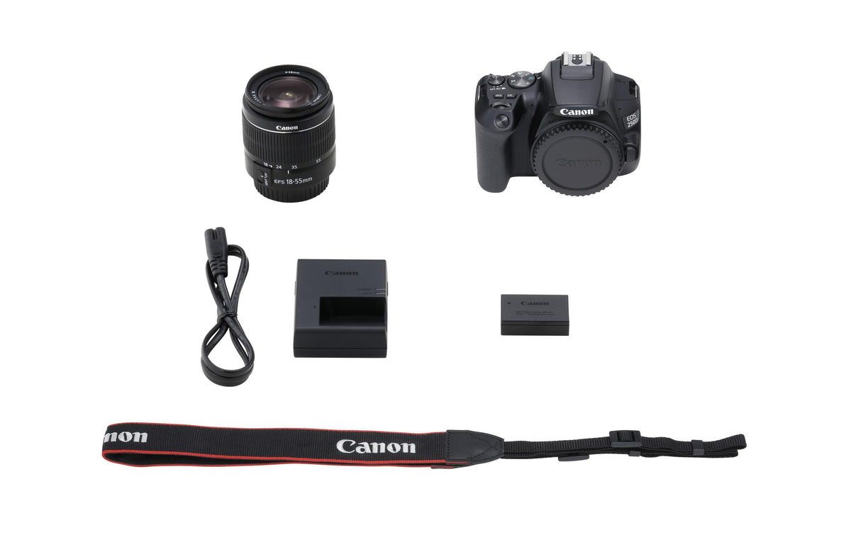 Canon EOS 250D Kit EF-S 18-55mm f/4.0-5.6 IS – APS-C, 24,1 MP, 4K, schwarz