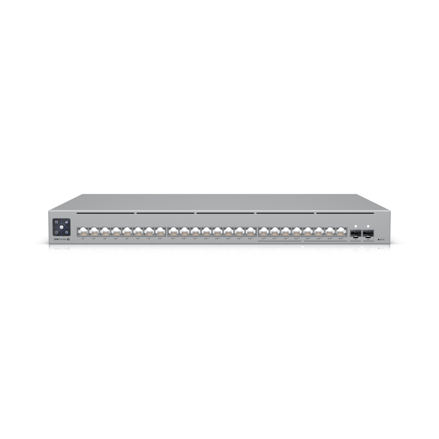 Ubiquiti USW-Pro-Max-24-PoE – Managed L3 Switch – 16× 1G + 8× 2,5G + 2× 10G, 2× SFP+, PoE-Budget 400 W, 19"