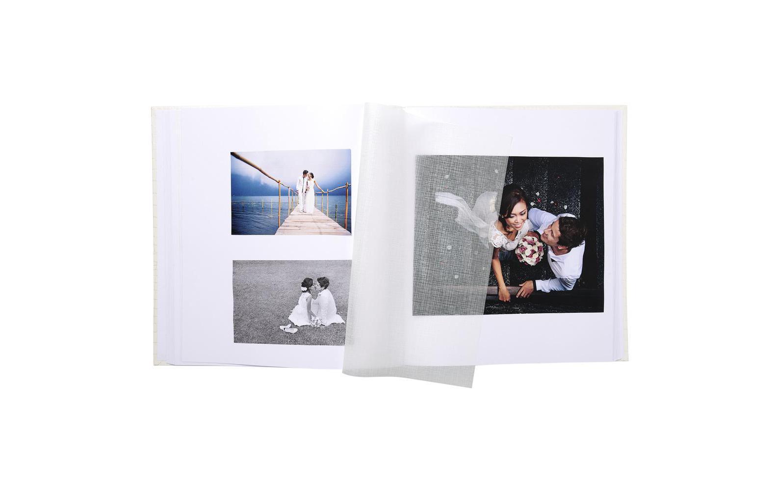 Exacompta Kingsbridge – Fotobuch, 60 Seiten, Weiss, 29 × 32 cm, Textil, Elfenbein, mit Pergamin