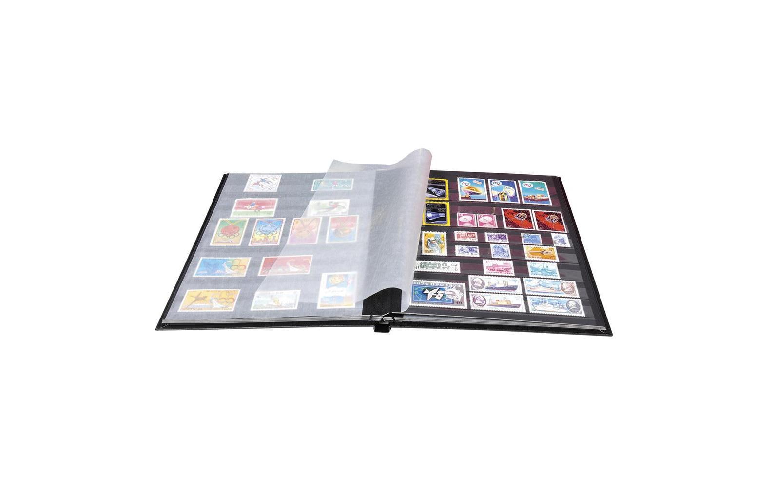 Exacompta Einsteckalbum, 48 Seiten, Schwarz, 22,5 × 30,5 cm, Kunstleder, mit Pergamin