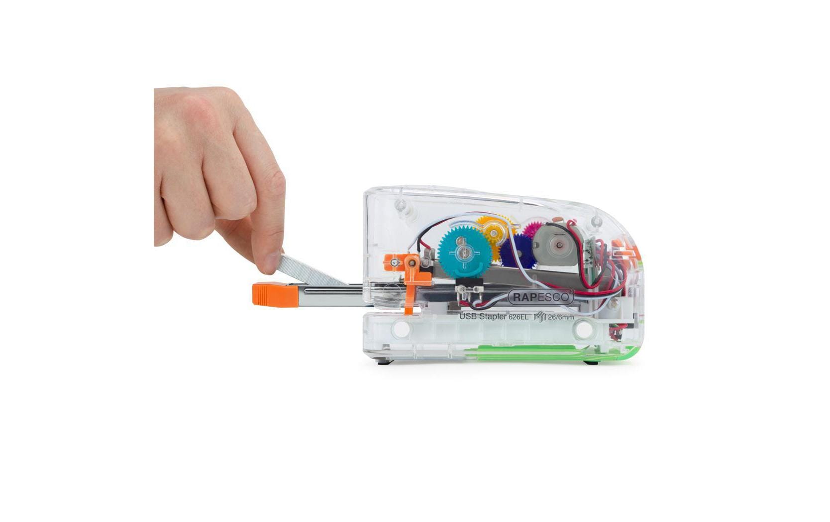 Rapesco 626EL Elektrohefter – 15 Blatt, Akku, Transparent