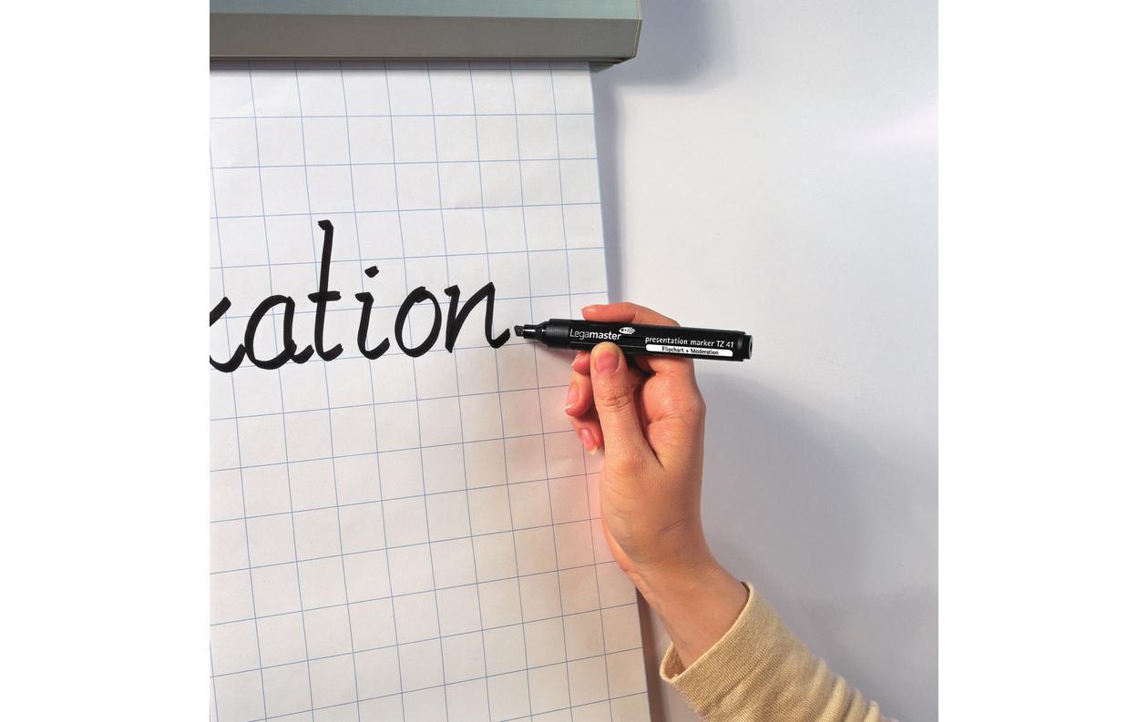 Legamaster Flipchart-Marker TZ 41 – Keilspitze 2-5 mm – Schwarz