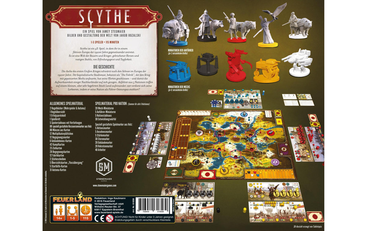 Feuerland Scythe – Strategiespiel, 1–5 Spieler, ab 14 J., 120 min, DE