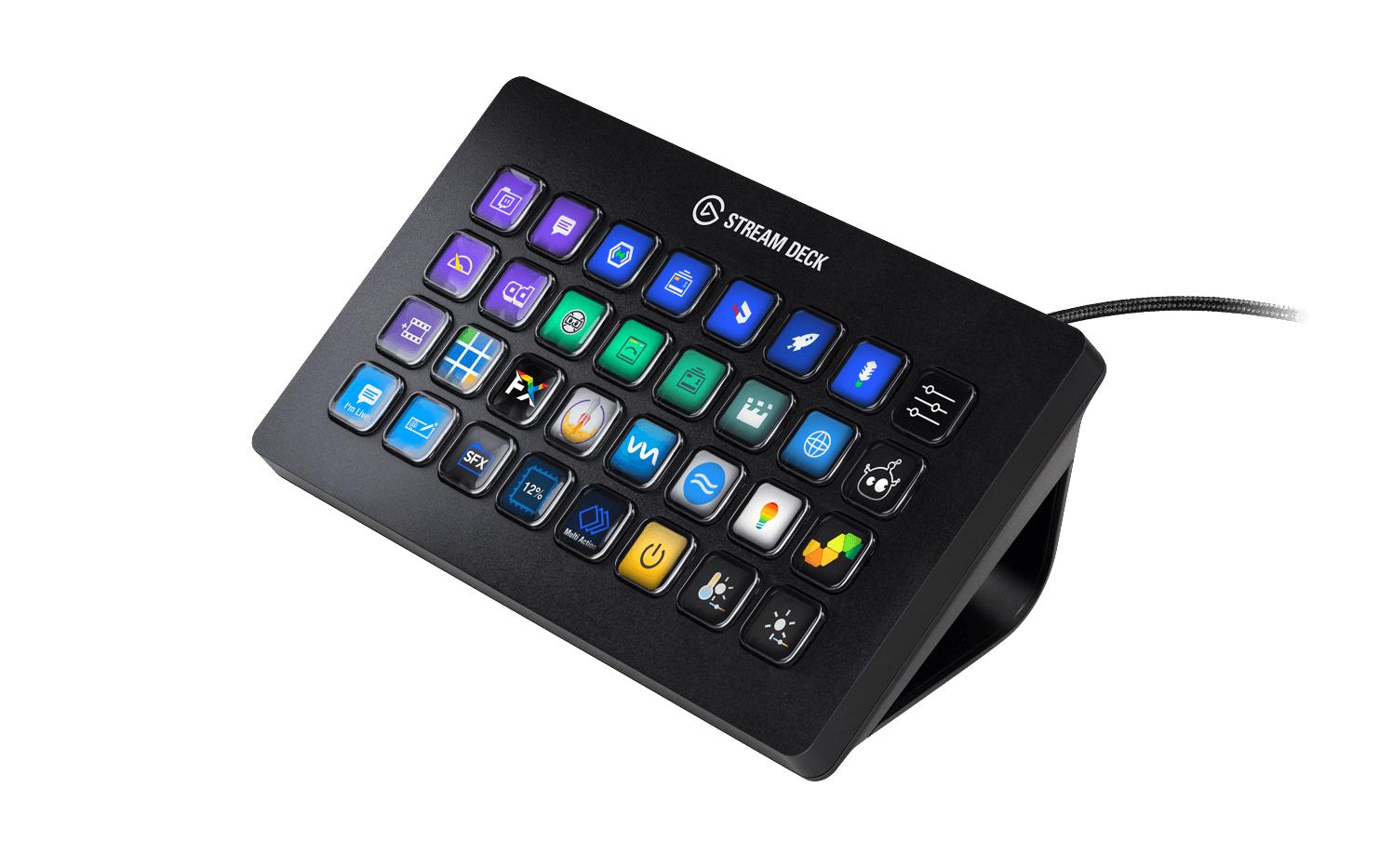 Elgato Stream Deck XL – Keypad-Steuerpult – kabelgebunden (USB 3.0) – Schwarz – für PC, Mac