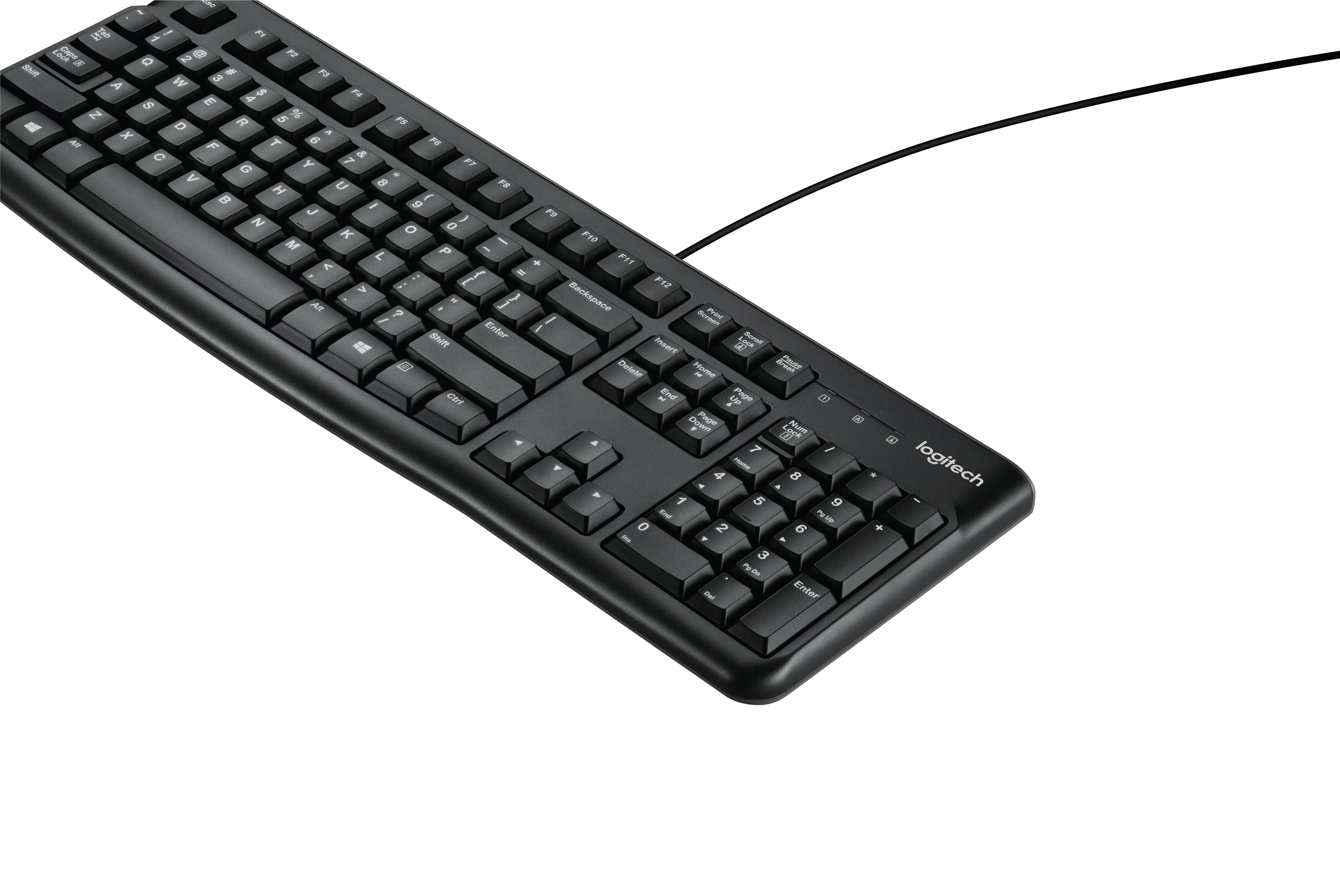Logitech K120 – Tastatur – kabelgebunden, USB – QWERTY (US-INT) – Schwarz