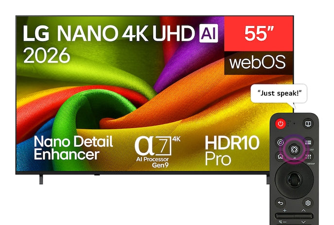 LG 55NU850B6LA – 55" TV – 4K UHD – LCD (Direct‑LED) – webOS 26 – 60 Hz – HDR10, HLG