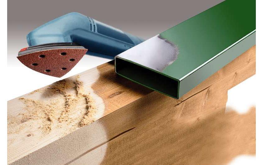 kwb Schleifpapier 96 mm P240 – für Metall, Holz, Kunststoff u. a. – 5 Stk – Dreieck