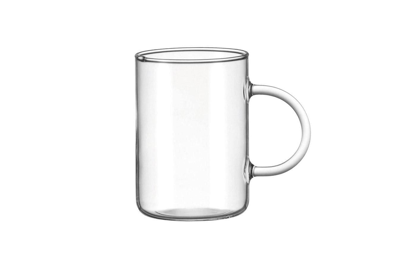 LEONARDO Novo Teeglas – 0,36 l, Borosilikatglas, Transparent, Henkel, spülmaschinenfest, 6 Stück