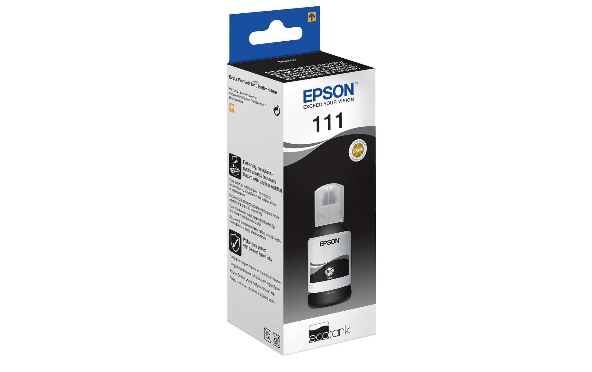 Epson 111 – Tintenflasche, Schwarz, bis zu 6'000 Seiten – für EcoTank ET-M3180, ET-M3170, ET-M3140 und andere