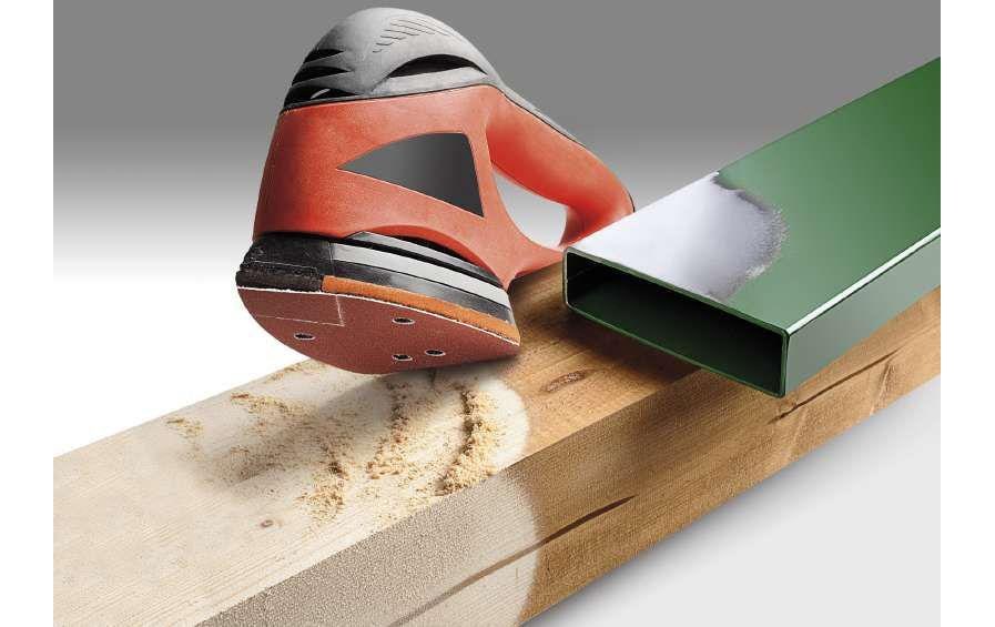 kwb Schleifpapier 96 × 136 mm P80 – für Metall – 5 Stk – Dreieckig, 4 Löcher – für Black & Decker