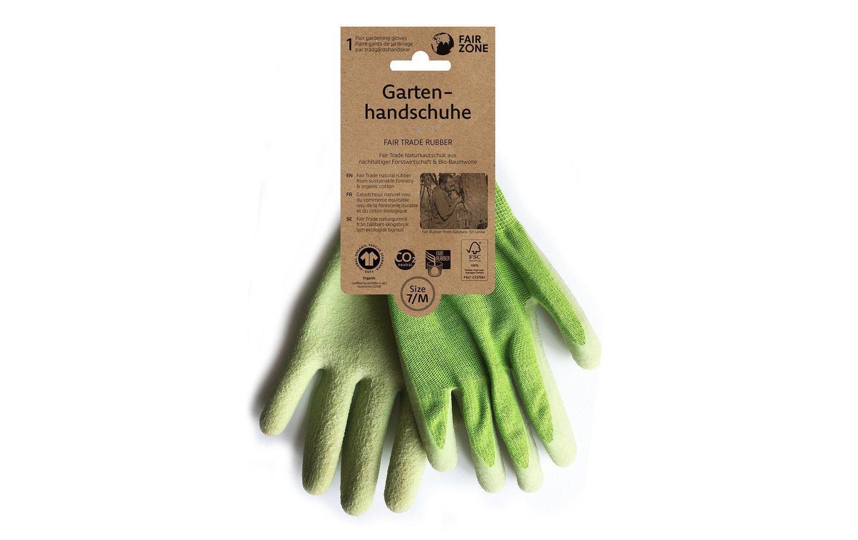 Fair Zone Gartenhandschuhe – M, 1 Stück – Baumwolle, Kautschuk – Grün