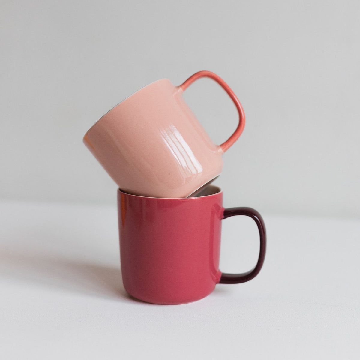 ONA Mae Kaffeebecher – 370 ml, Ø 9,0 cm, H 9,0 cm, Porzellan, Rosa, spülmaschinenfest, mikrowellengeeignet