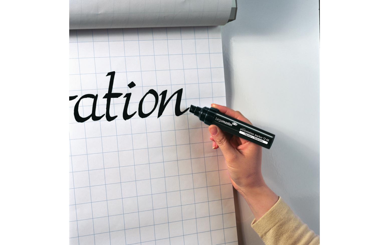 Legamaster TZ48 Flipchart-Marker – Keilspitze 4–12 mm, 4 Farben, 4 Stk., Cap-Off – für Flipcharts/Papier