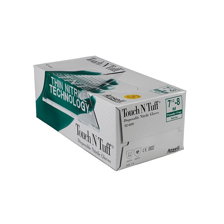 Ansell Einweghandschuhe Nitril, TouchNTuff 92-600 – Grösse M, 100 Stück – Grün, EN 1149-5