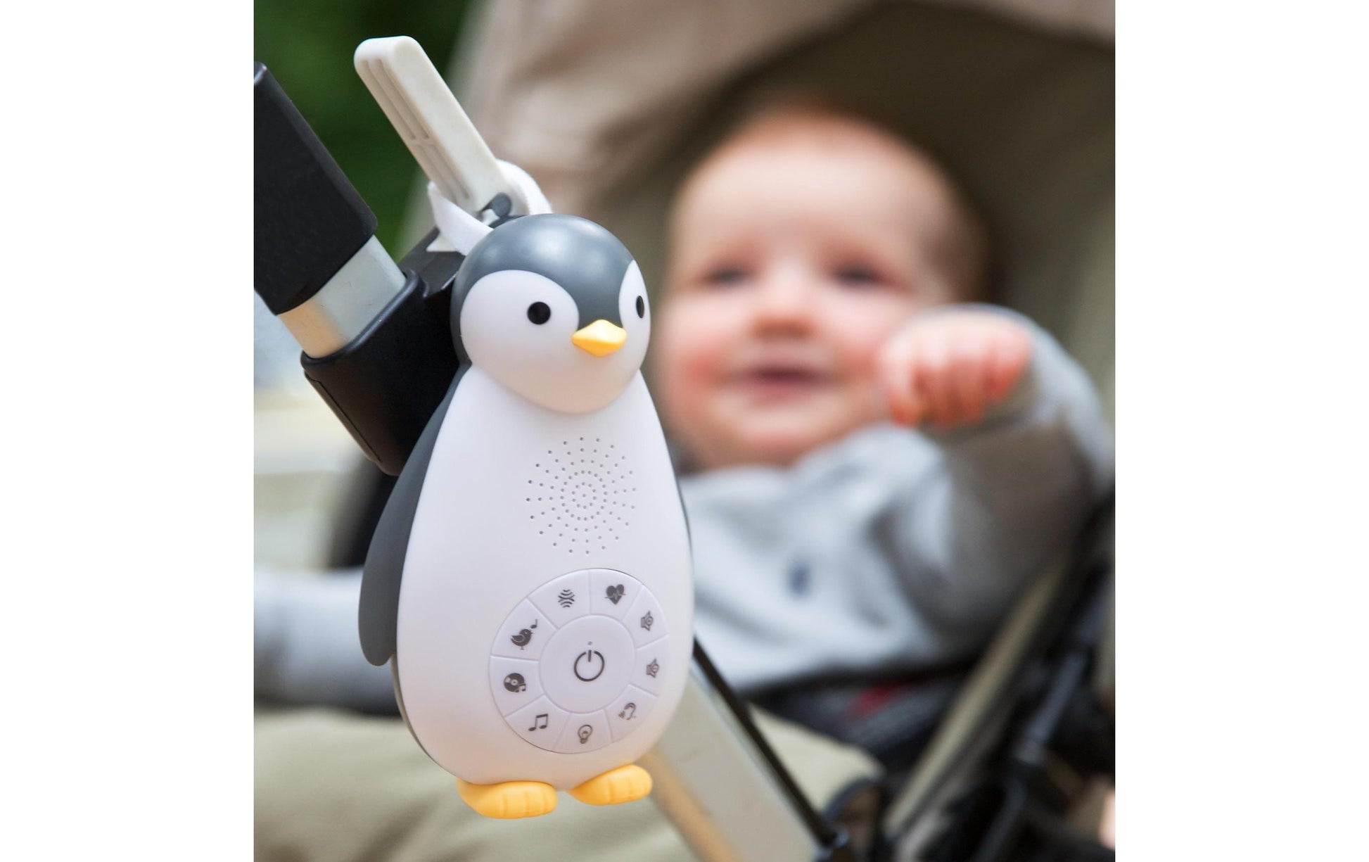 ZAZU Nachtlicht Zoë – neutralweiss, akkubetrieben, dimmbar, 7 Melodien & Bluetooth – Grau