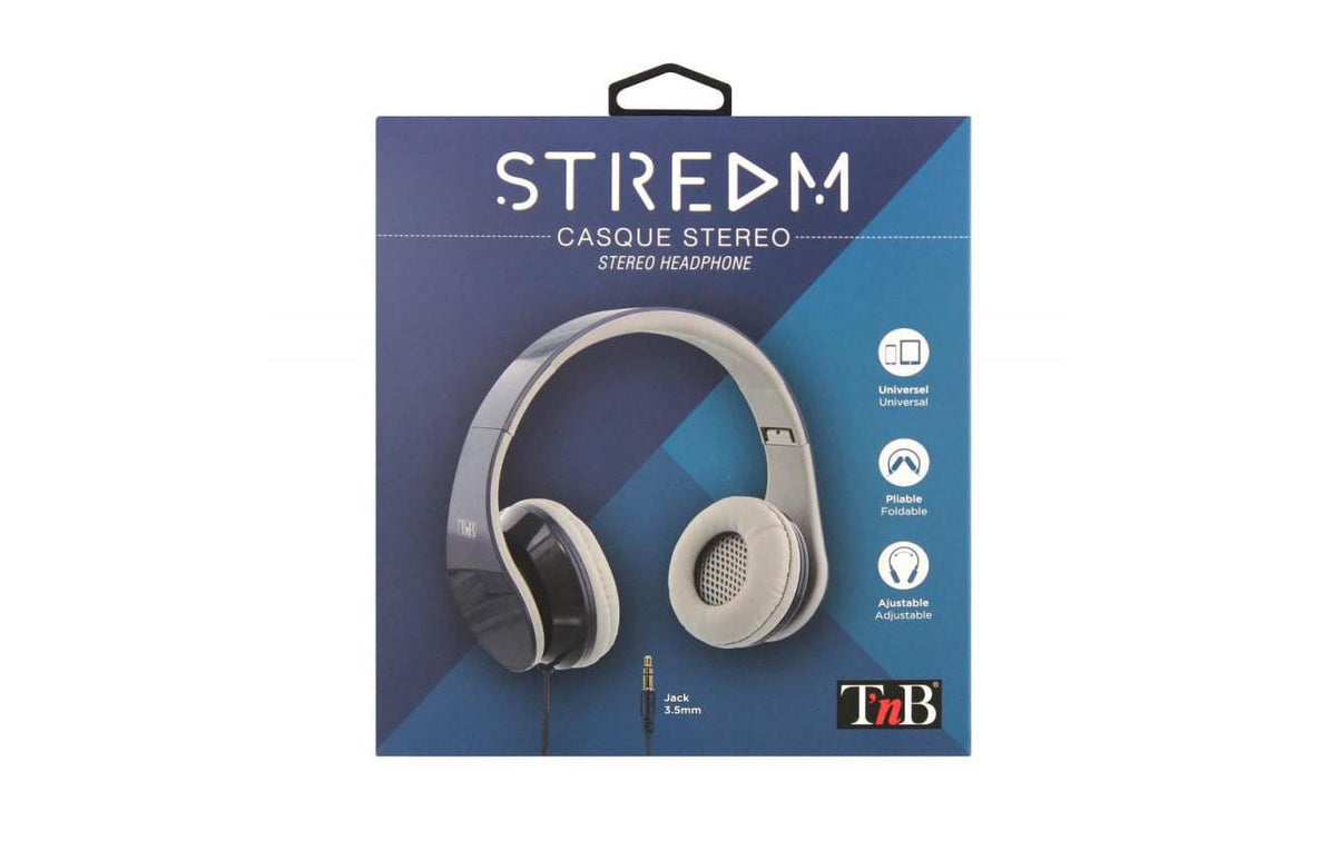 T'nB Stream On-Ear Kopfhörer – Kabel, 3,5 mm Klinke, Dunkelblau